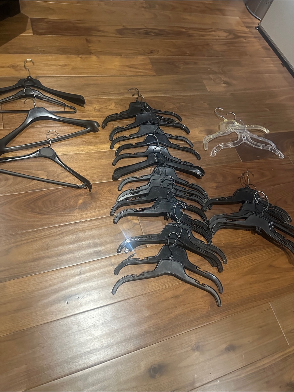 Versatile Black Plastic Clothing Hangers - Pack of Mixed Styles